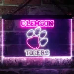 Clemson Tigers Neon Sign Tiger Paw Emblem 1