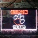 Clemson Tigers Neon Sign Tiger Paw Emblem 1