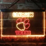 Clemson Tigers Neon Sign Tiger Paw Emblem 1