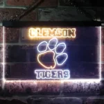 Clemson Tigers Neon Sign Tiger Paw Emblem 1