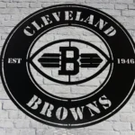 Cleveland Browns Metal Sign Browns Winged B 1