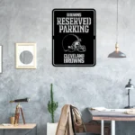 Cleveland Browns Metal Sign Reserved Parking Logo 1