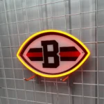 Cleveland Browns Neon Sign Letter B Stripes 1