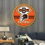 Cleveland Browns Neon Sign Nfl Helmet Acrylic 1