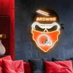 Cleveland Browns Neon Sign Skull 1