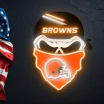 Cleveland Browns Neon Sign Skull 1