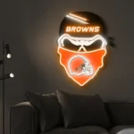 Cleveland Browns Neon Sign Skull 1