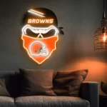 Cleveland Browns Neon Sign Skull 1