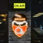 Cleveland Browns Neon Sign Skull 1