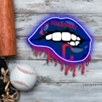 Cleveland Guardians Neon Sign Dripping Lips 1