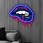 Cleveland Guardians Neon Sign Dripping Lips 1