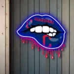 Cleveland Guardians Neon Sign Dripping Lips 1