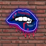 Cleveland Guardians Neon Sign Dripping Lips 1