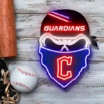 Cleveland Guardians Neon Sign Skull 1