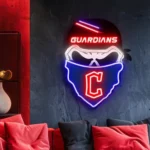 Cleveland Guardians Neon Sign Skull 1