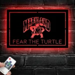 College Sports Metal Sign University Of Maryland Fear The Turtle 1