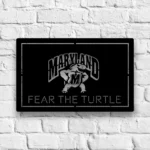 College Sports Metal Sign University Of Maryland Fear The Turtle 1