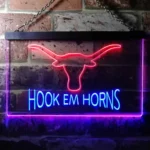College Sports Neon Sign Hook Em Horns University Of Texas Ncaa 1