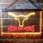 College Sports Neon Sign Hook Em Horns University Of Texas Ncaa 1