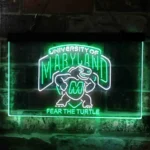 College Sports Neon Sign University Of Maryland Fear The Turtle 1