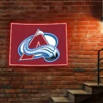 Colorado Avalanche Neon Sign Colorado State Map 1