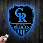 Colorado Rockies Metal Sign Shield Shape 1