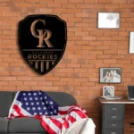 Colorado Rockies Metal Sign Shield Shape 1