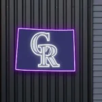 Colorado Rockies Neon Sign Colorado State Map 1