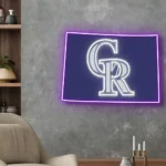 Colorado Rockies Neon Sign Colorado State Map 1