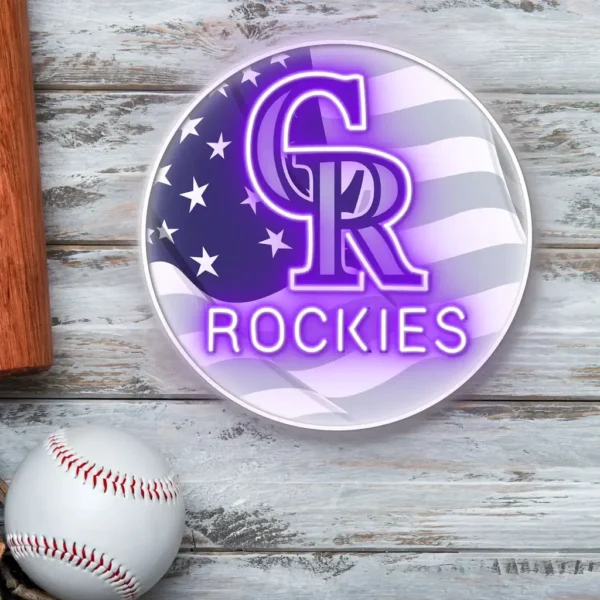 Colorado Rockies Neon Sign Us Flag Acrylic 1
