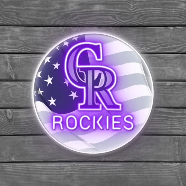 Colorado Rockies Neon Sign Us Flag Acrylic 2