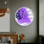 Colorado Rockies Neon Sign Us Flag Acrylic 1