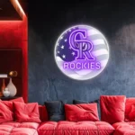 Colorado Rockies Neon Sign Us Flag Acrylic 1