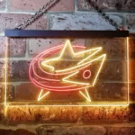Columbus Blue Jackets Neon Sign Leaping Fish Form 1