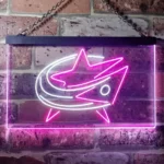 Columbus Blue Jackets Neon Sign Leaping Fish Form 1