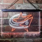 Columbus Blue Jackets Neon Sign Leaping Fish Form 1