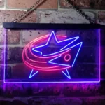 Columbus Blue Jackets Neon Sign Leaping Fish Form 1