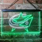 Columbus Blue Jackets Neon Sign Leaping Fish Form 1