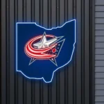 Columbus Blue Jackets Neon Sign Ohio State Map 1
