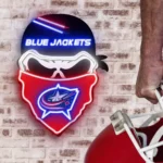 Columbus Blue Jackets Neon Sign Skull 1