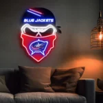 Columbus Blue Jackets Neon Sign Skull 1