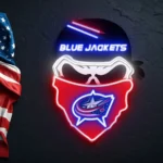 Columbus Blue Jackets Neon Sign Skull 1
