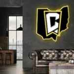 Columbus Crew Neon Sign Artistic Fc Ohio State Map 1