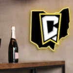 Columbus Crew Neon Sign Artistic Fc Ohio State Map 1