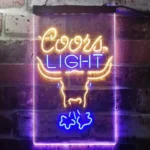 Coors Light Neon Sign Breathing Bull Residence Bar 1