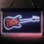 Coors Light Neon Sign Guitar Music Room 1