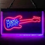 Coors Light Neon Sign Guitar Music Room 1