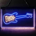 Coors Light Neon Sign Guitar Music Room 1