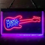 Coors Light Neon Sign Guitar Music Room 1