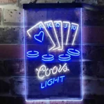Coors Light Neon Sign Poker Casino Game Room 1